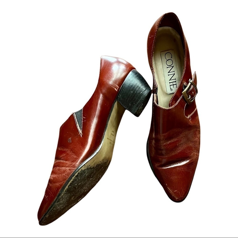 Vintage Connie Leather Booties Burnt Red 10B